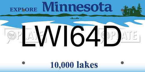LWI64D Minnesota License Plate