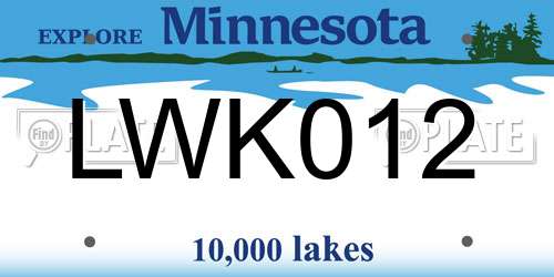LWK012 Minnesota License Plate