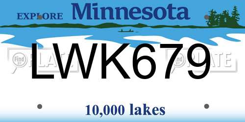 LWK679 Minnesota License Plate