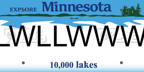 LWLLWWW Minnesota License Plate