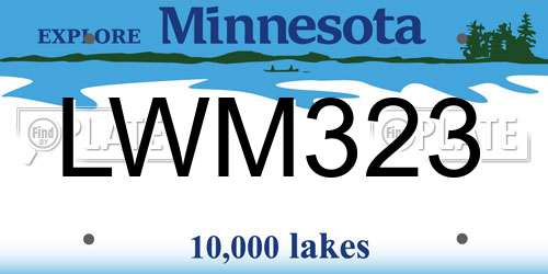 LWM323 Minnesota License Plate