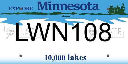 LWN108 Minnesota License Plate