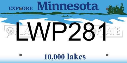 LWP281 Minnesota License Plate