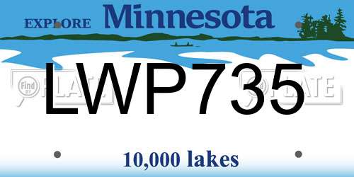 LWP735 Minnesota License Plate