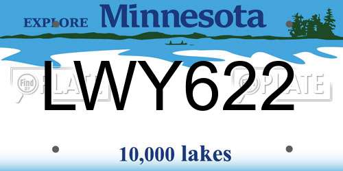 LWY622 Minnesota License Plate