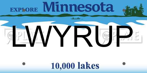 LWYRUP Minnesota License Plate