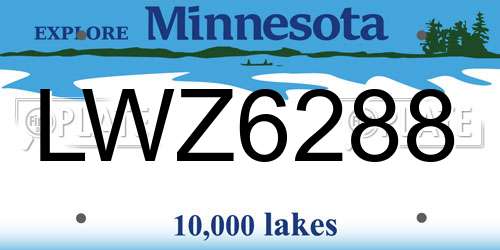 LWZ6288 Minnesota License Plate