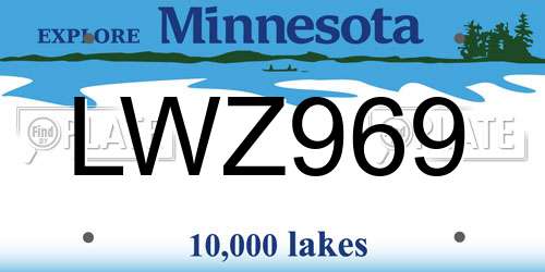 LWZ969 Minnesota License Plate