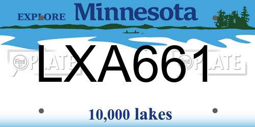 LXA661 Minnesota License Plate