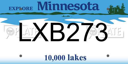 LXB273 Minnesota License Plate