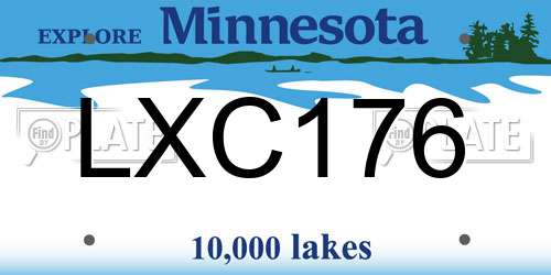 LXC176 Minnesota License Plate
