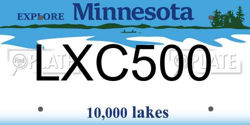 LXC500 Minnesota License Plate