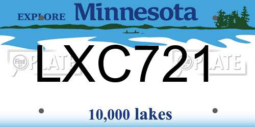 LXC721 Minnesota License Plate