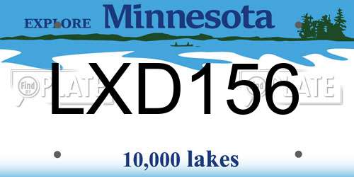 LXD156 Minnesota License Plate