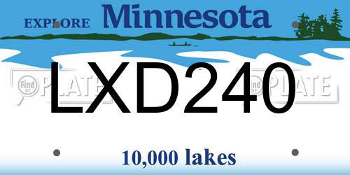 LXD240 Minnesota License Plate