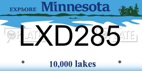 LXD285 Minnesota License Plate