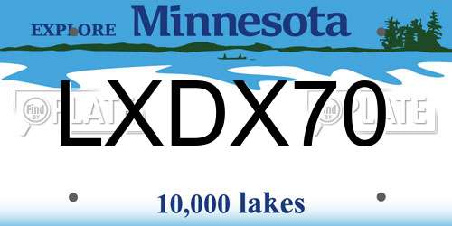 LXDX70 Minnesota License Plate