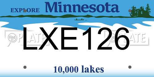 LXE126 Minnesota License Plate