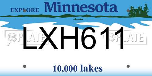 LXH611 Minnesota License Plate