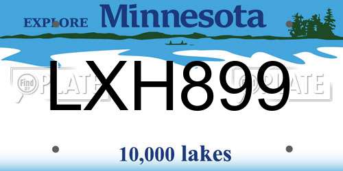 LXH899 Minnesota License Plate