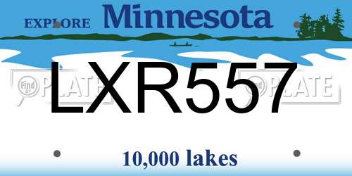 LXR557 Minnesota License Plate