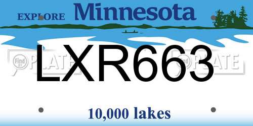 LXR663 Minnesota License Plate