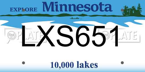 LXS651 Minnesota License Plate