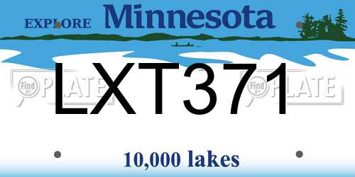LXT371 Minnesota License Plate