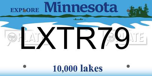 LXTR79 Minnesota License Plate