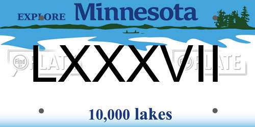 LXXXVII Minnesota License Plate
