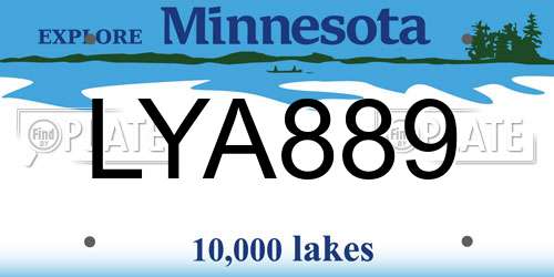 LYA889 Minnesota License Plate
