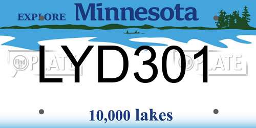LYD301 Minnesota License Plate