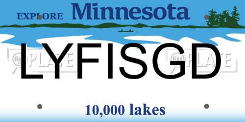 LYFISGD Minnesota License Plate