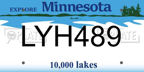 LYH489 Minnesota License Plate