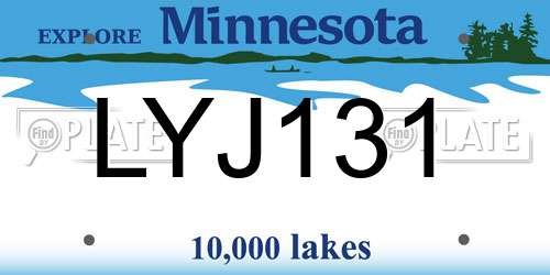 LYJ131 Minnesota License Plate