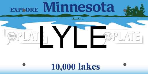 LYLE Minnesota License Plate
