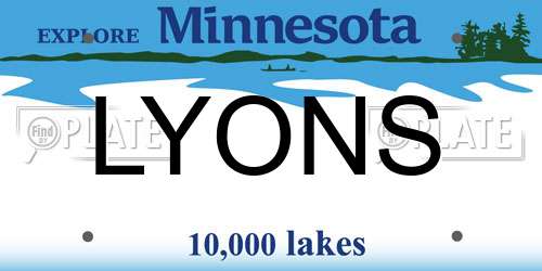 LYONS Minnesota License Plate