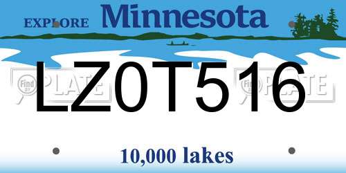 LZ0T516 Minnesota License Plate