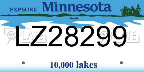 LZ28299 Minnesota License Plate