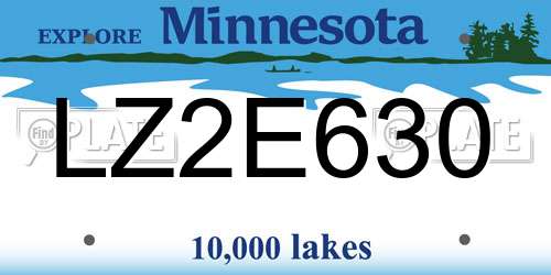 LZ2E630 Minnesota License Plate