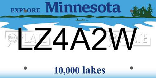 LZ4A2W Minnesota License Plate