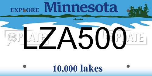 LZA500 Minnesota License Plate