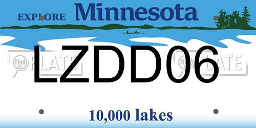 LZDD06 Minnesota License Plate