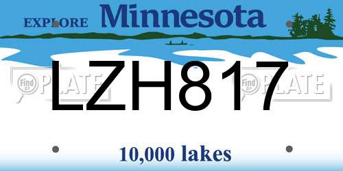 LZH817 Minnesota License Plate