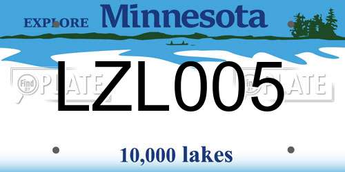 LZL005 Minnesota License Plate