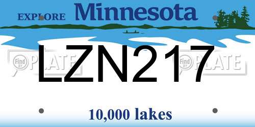 LZN217 Minnesota License Plate