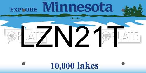 LZN21T Minnesota License Plate
