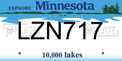LZN717 Minnesota License Plate