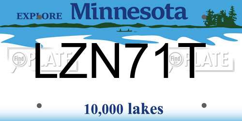 LZN71T Minnesota License Plate