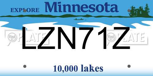 LZN71Z Minnesota License Plate